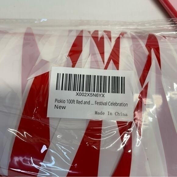 Red White Party Supplies Pennant Banner Table Covers Streamers Bundle - Picture 4 of 5